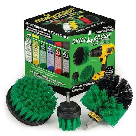 Drill Brush Power Scrubber By Useful Products 5 in W 5 in L Brush, Green Green-Orig-Green-2-4-Lim-Short